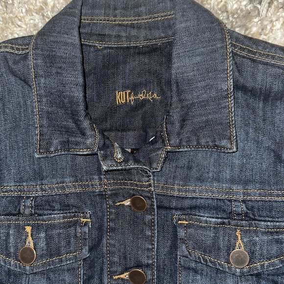 NWOT!!! KUT FROM THE KLOTH SLIM FITTING STRETCH DRESS DENIM JACKET | SMALL - Picture 3 of 4